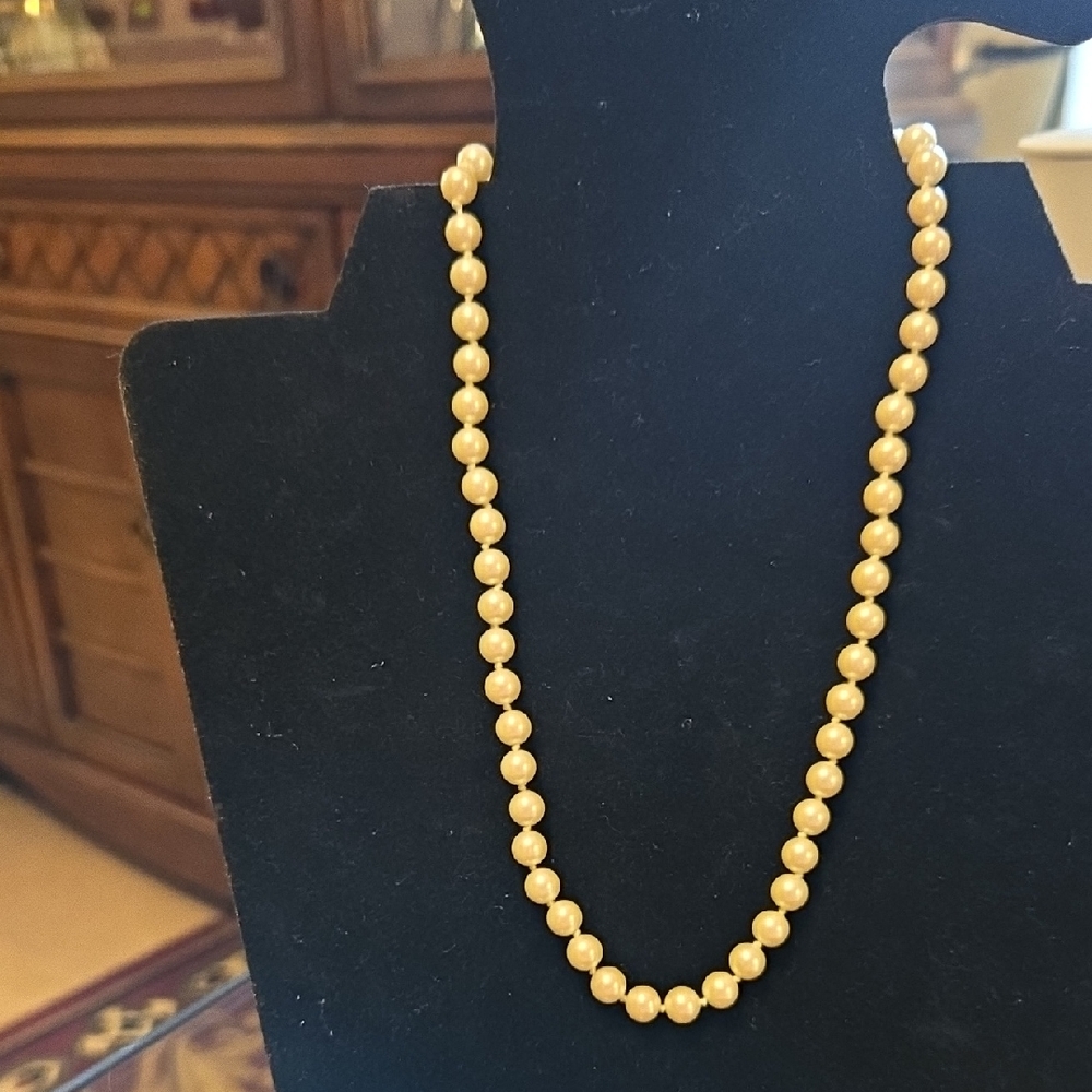 Elegant Gold Pearl Necklace, 16 inches, NEW